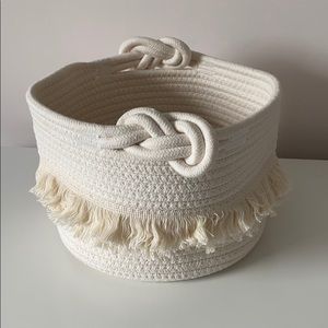 Boho rope & fringe basket. NEW.